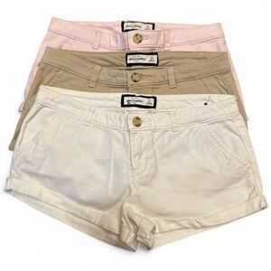 three abercrombie and fitch kids shorts